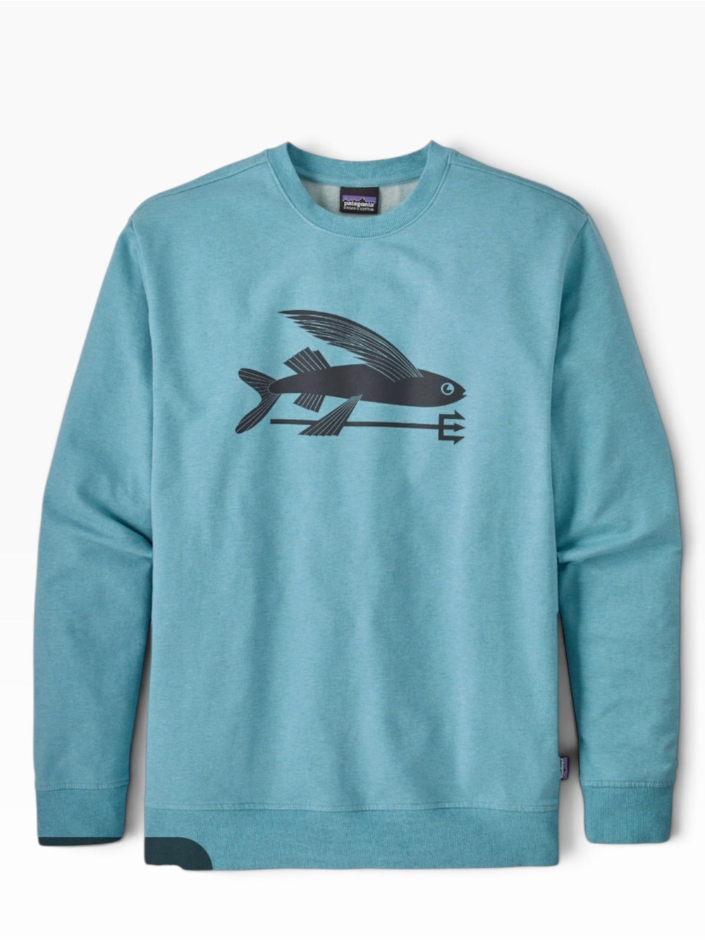 Patagonia Flying Fish Teal Crewneck Sweatshirt Men’s Size Large Graphic